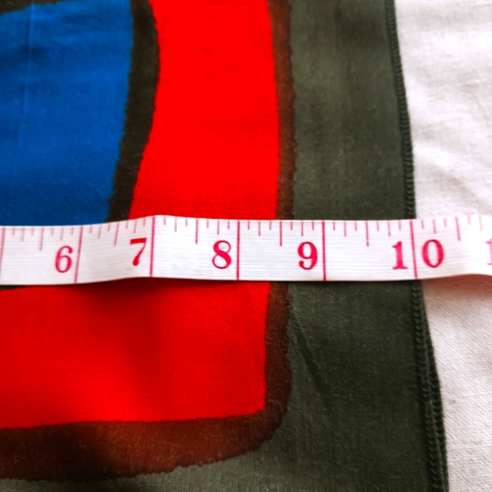 Vintage Abstract Scarf Rectangular Fine Cotton Br… - image 7